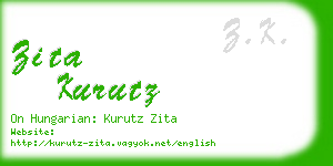 zita kurutz business card